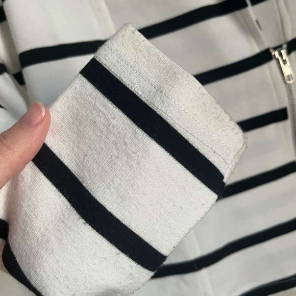 Cyrus Striped Black and White Women's Knit Jacket - Picture 5 of 5